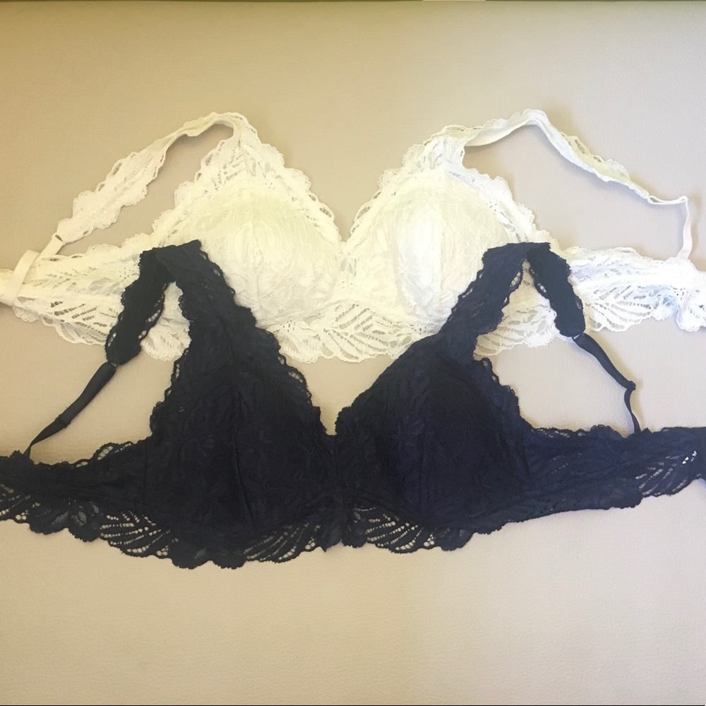 Two Aerie lace bralettes - sizes L